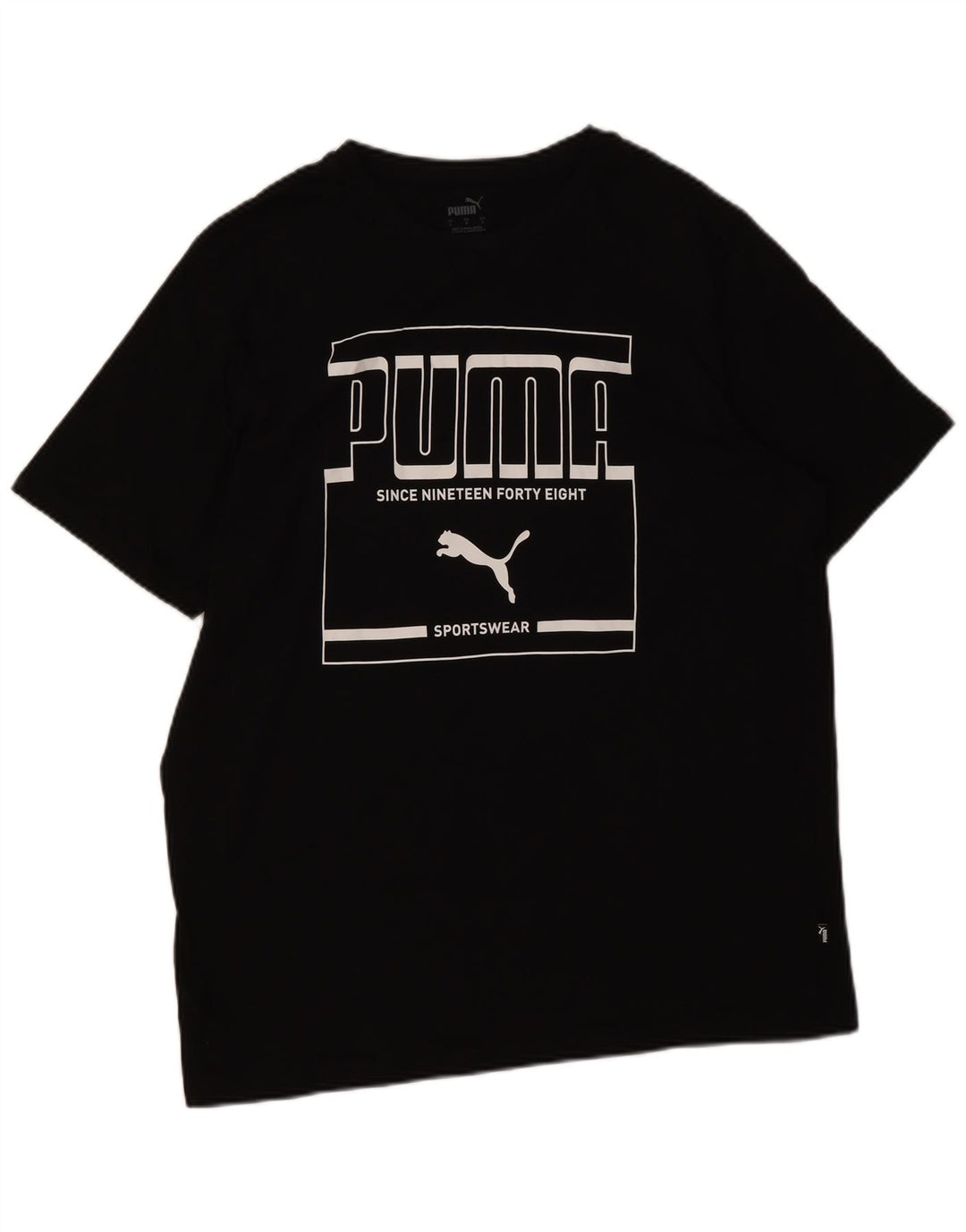T-shirt grafica da uomo Puma Top grande in cotone nero