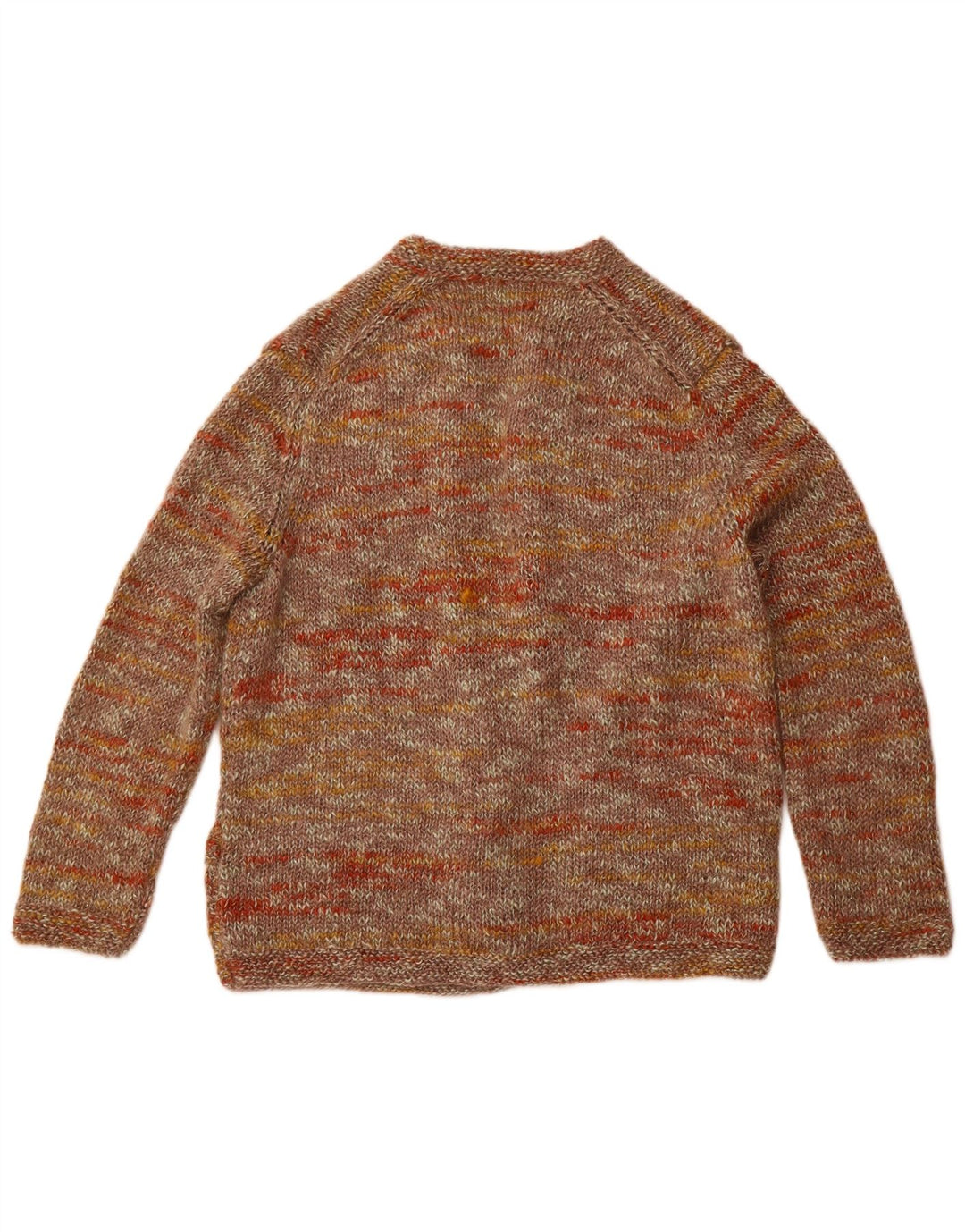 Maglione cardigan aperto da donna VINTAGE UK 12 Marrone medio screziato