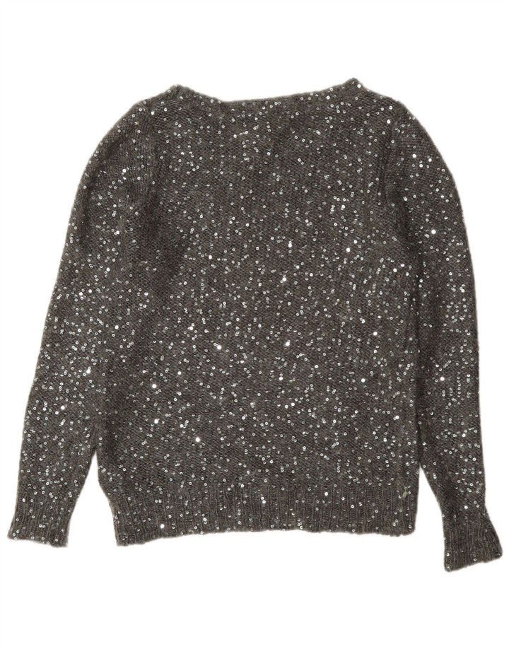 Maglione maglione con scollo a barca da donna Marks & Spencer UK 12 Poliestere grigio medio