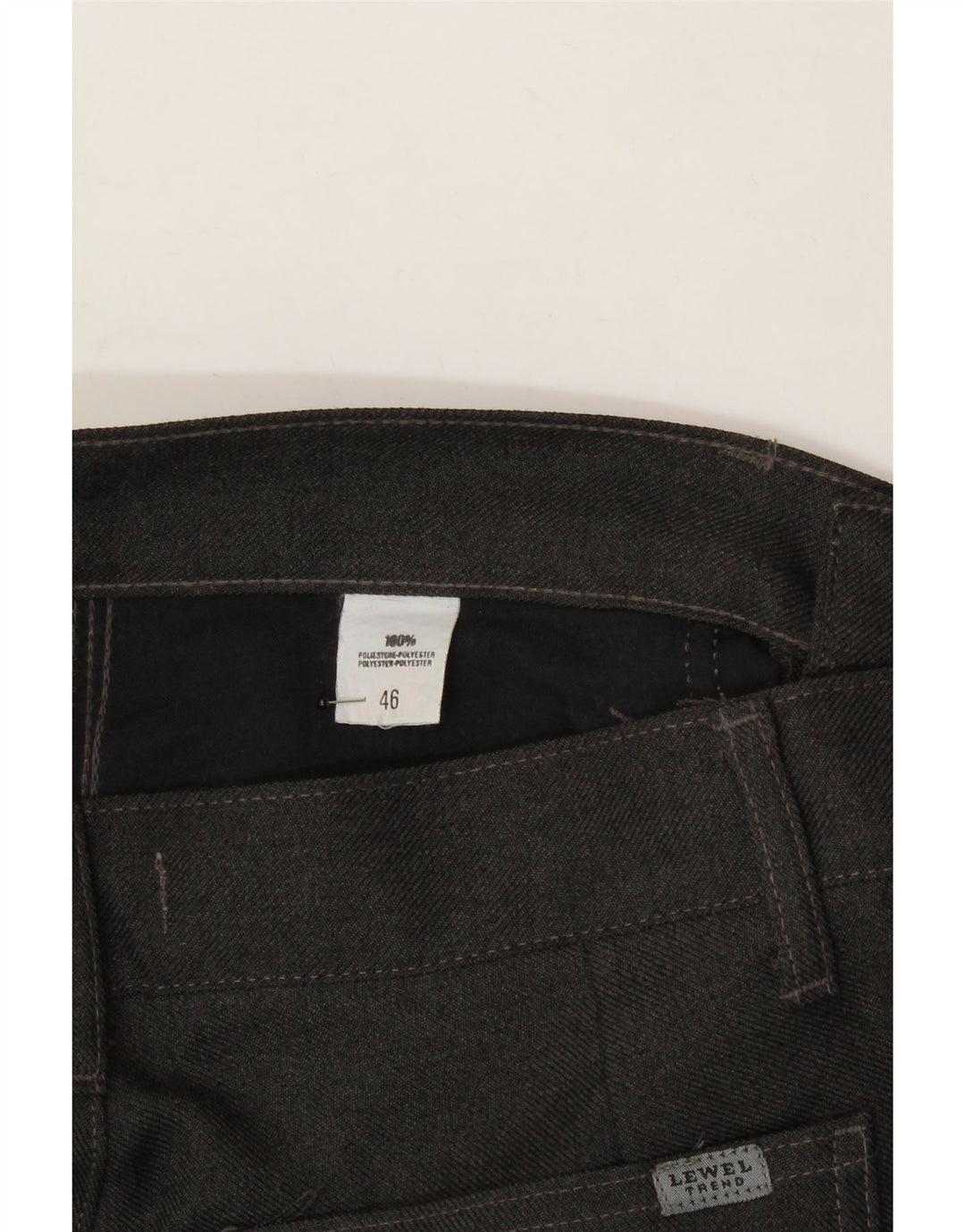 VINTAGE Womens Straight Casual Trousers IT 46 Large W30 L28 Grey Polyester Vintage Vintage and Second-Hand Vintage from Messina Hembry 