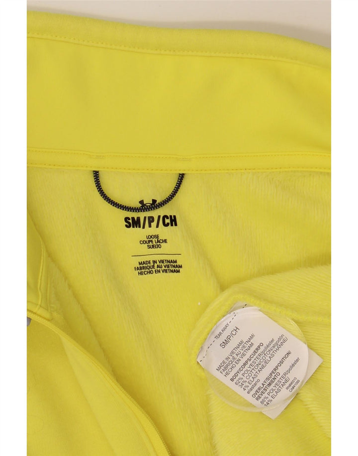UNDER ARMOUR Womens Crop Oversized Sweatshirt Jumper UK 10 Small Yellow Vintage Under Armour and Second-Hand Under Armour from Messina Hembry 