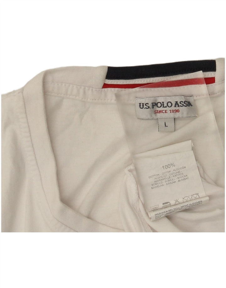 Polo Assn. T-shirt da uomo Top grande in cotone bianco