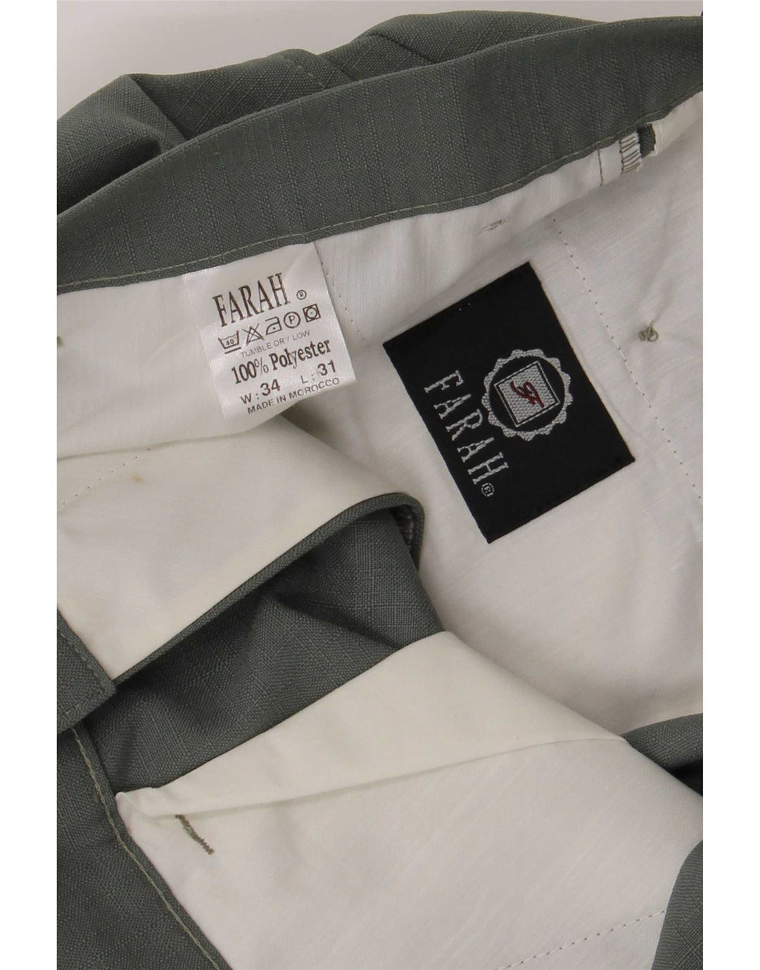 Pantaloni casual dritti da donna Farah W34 L31 poliestere verde
