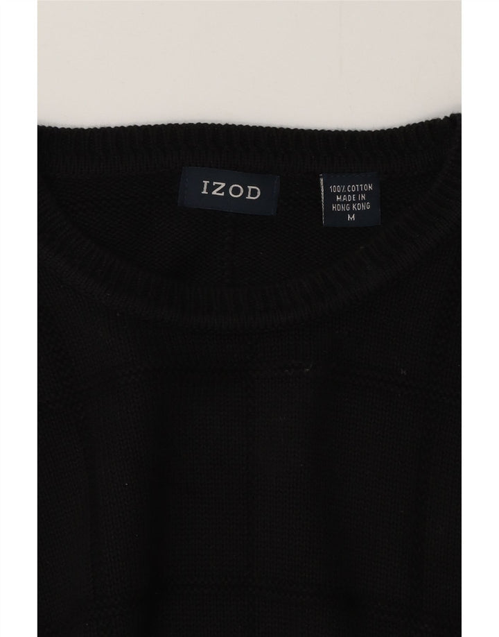 Maglione maglione girocollo da uomo IZOD in cotone nero medio