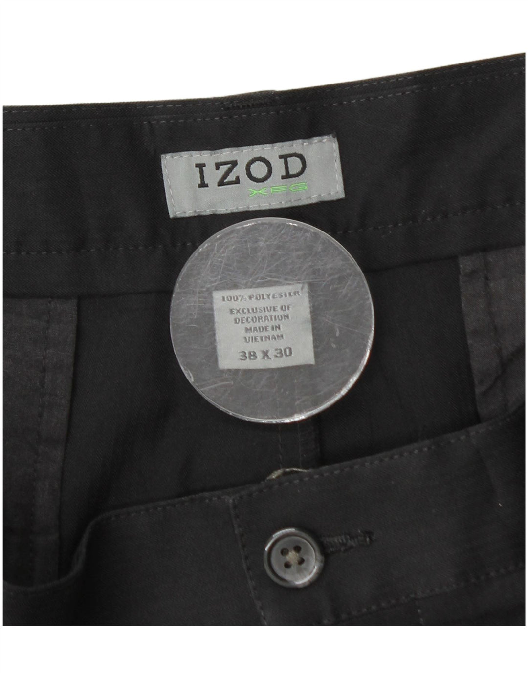 Pantaloni cargo dritti da uomo IZOD W38 L30 poliestere nero