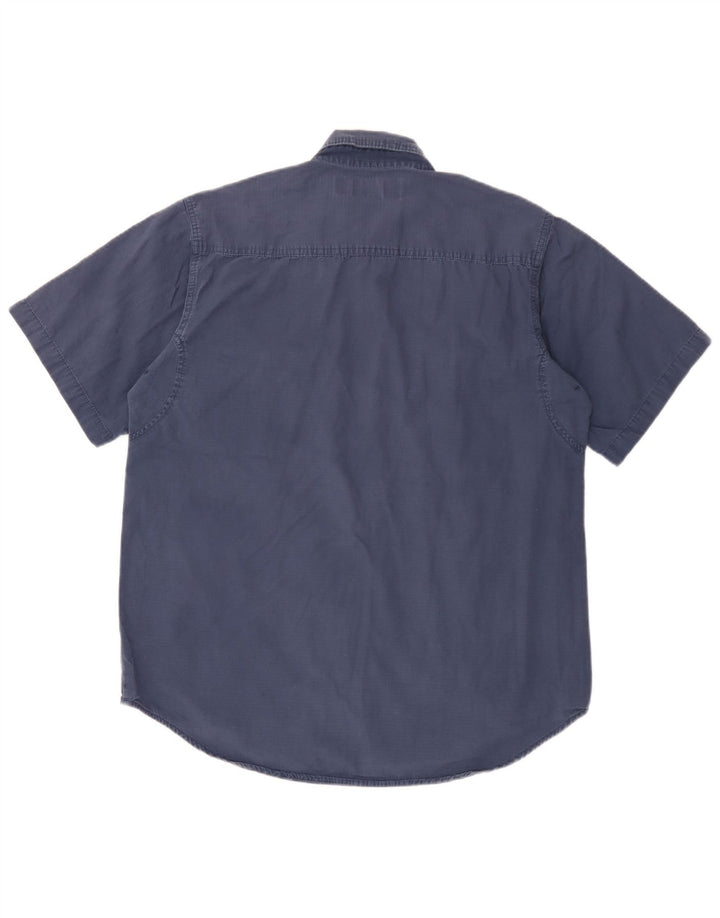 Camicia a maniche corte da uomo Wrangler grande in cotone blu navy
