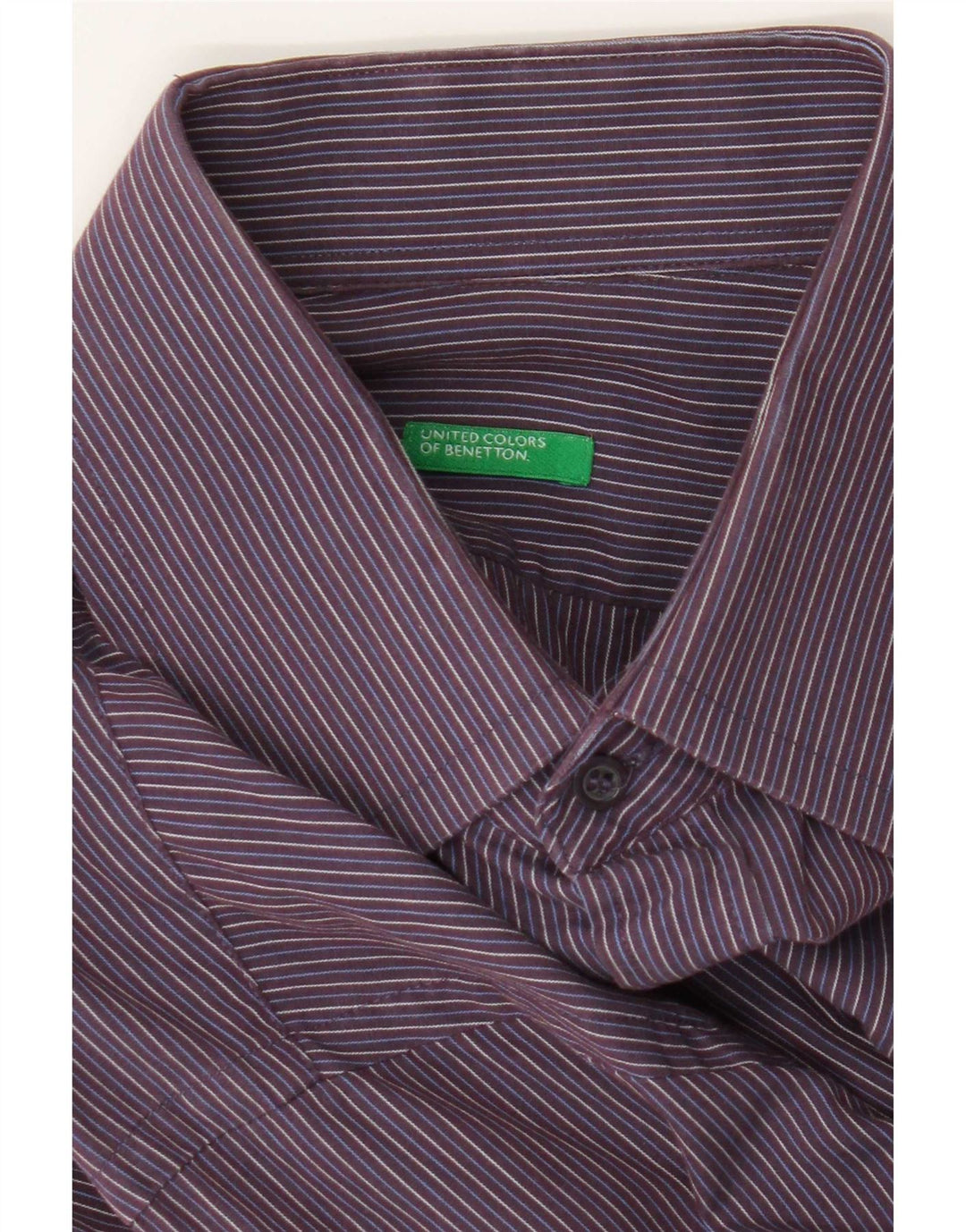 Camicia Benetton Uomo Gessato Viola Medio