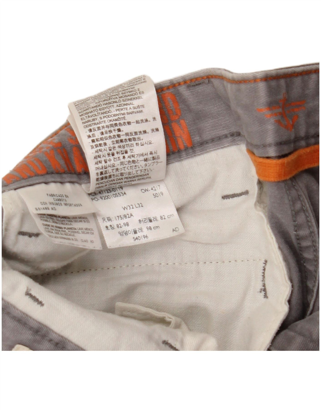 DOCKERS Pantaloni chino dritti da uomo W32 L32 in cotone grigio