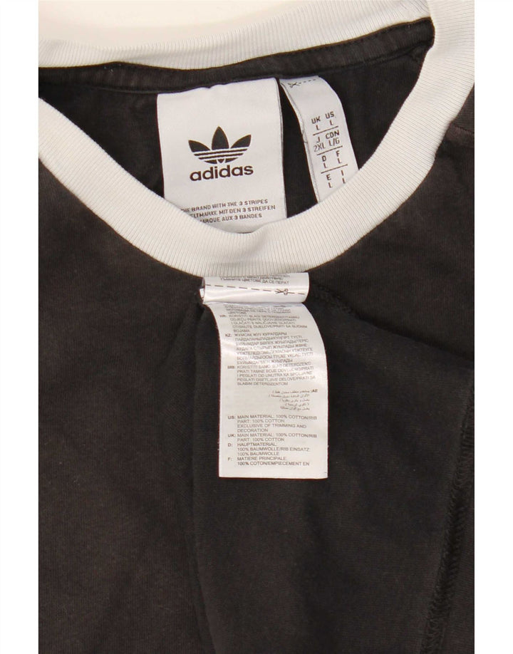 T-shirt Adidas da uomo Top Large in cotone nero