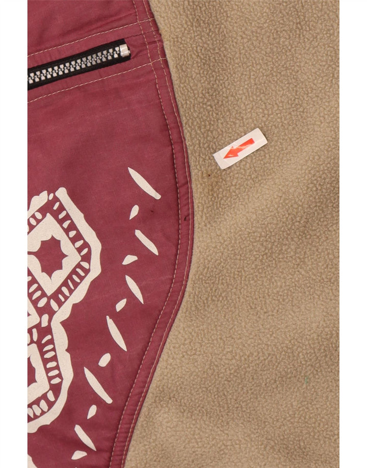 Maglione in pile grafico oversize da uomo Polartec grande beige geometrico