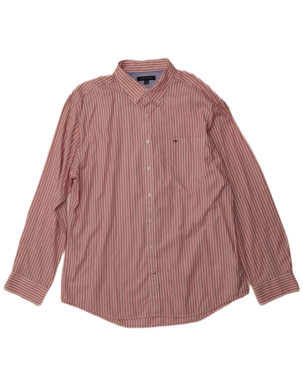 Camicia da uomo Tommy Hilfiger 2XL cotone a righe rosse