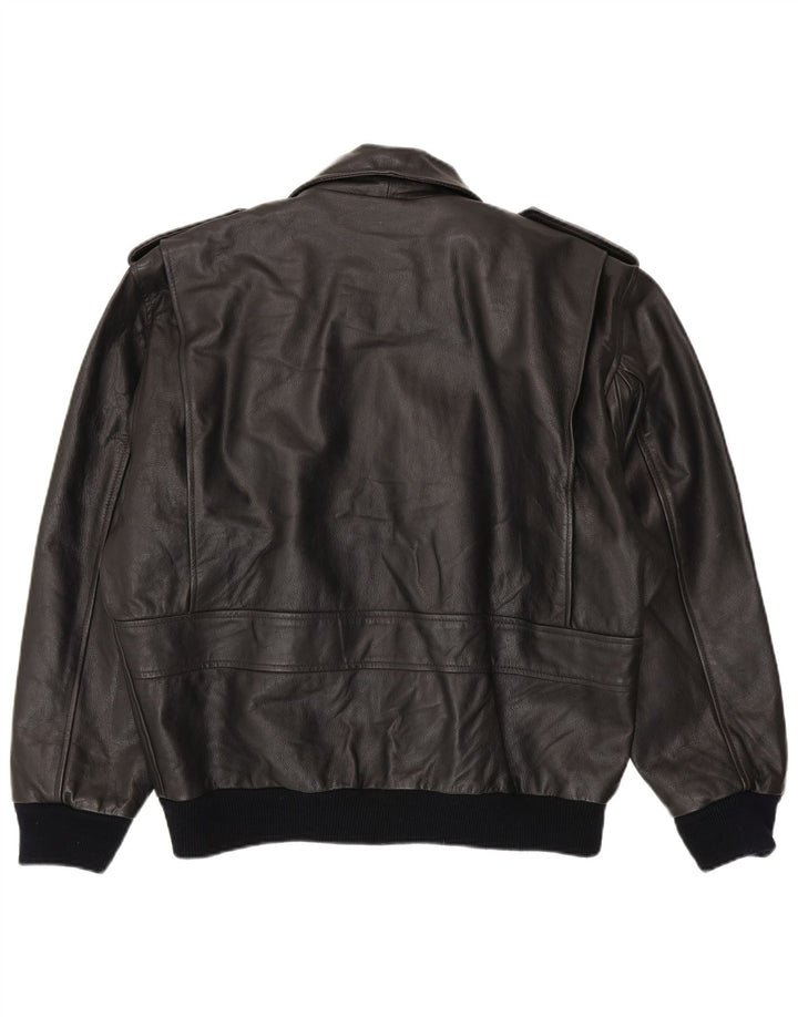 Giubbotto in shearling vintage da uomo IT 48 medio nero