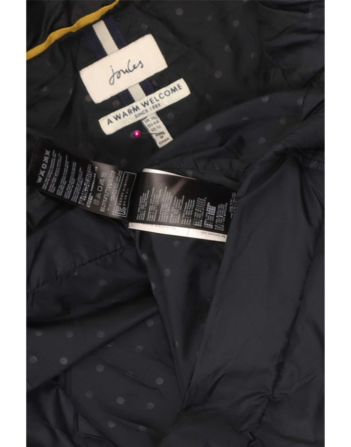 Cappotto imbottito con cappuccio da donna Joules UK 16 grande poliestere blu navy