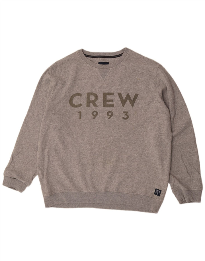 Crew Clothing Felpa grafica da uomo Maglione 2XL Cotone grigio