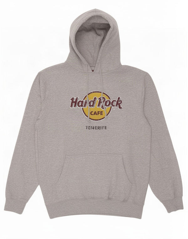 Hard Rock Cafe Mens Tenerife Graphic Hoodie Jumper Large Grey Cotton