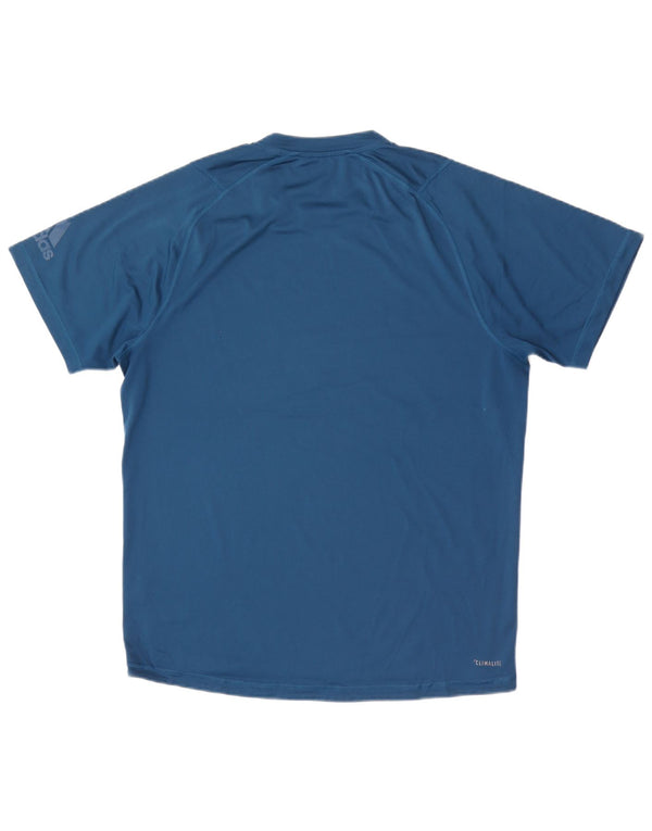 T-shirt grafica Adidas Climalite da uomo grande blu