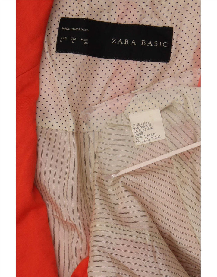 Giacca blazer a 1 bottone da donna Zara UK 14 grande viscosa arancione