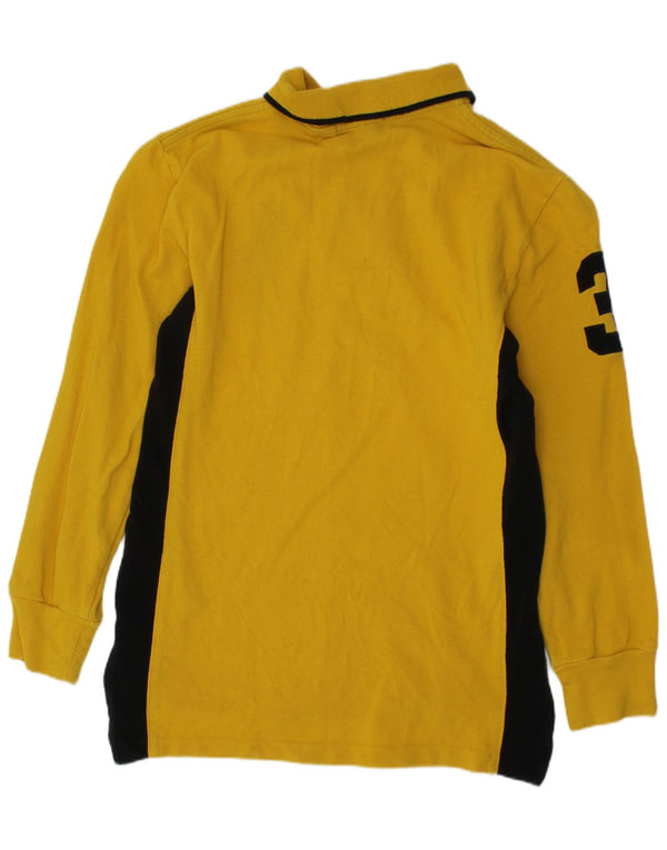 Polo Ralph Lauren per bambina con grafica da rugby, 7-8 anni, piccola, gialla