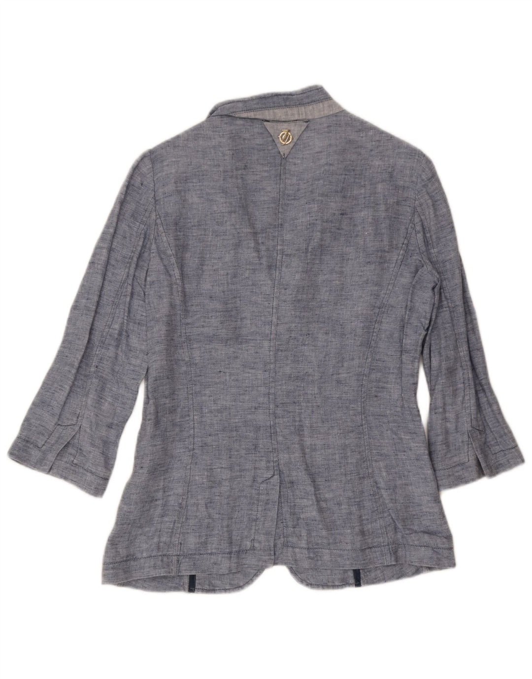 Giacca Blazer in Denim a 3 Bottoni da Donna Trussardi Jeans UK 10 Piccola Blu