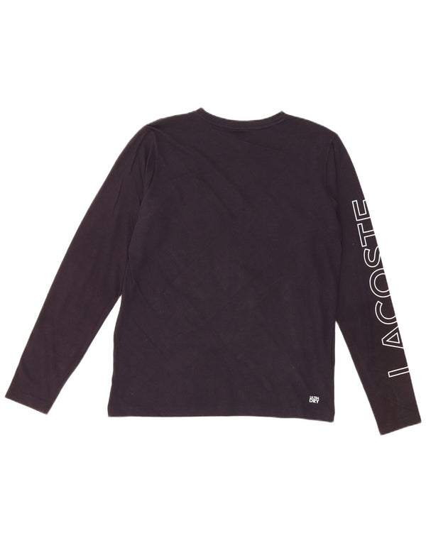 Top grafico LACOSTE da bambino a maniche lunghe 15-16 anni in cotone blu navy