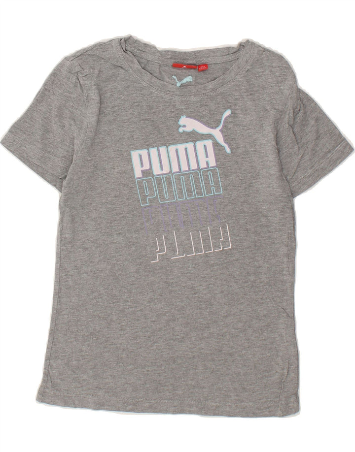 PUMA Womens Graphic T-Shirt Top UK 10 Small  Grey Vintage Puma and Second-Hand Puma from Messina Hembry 