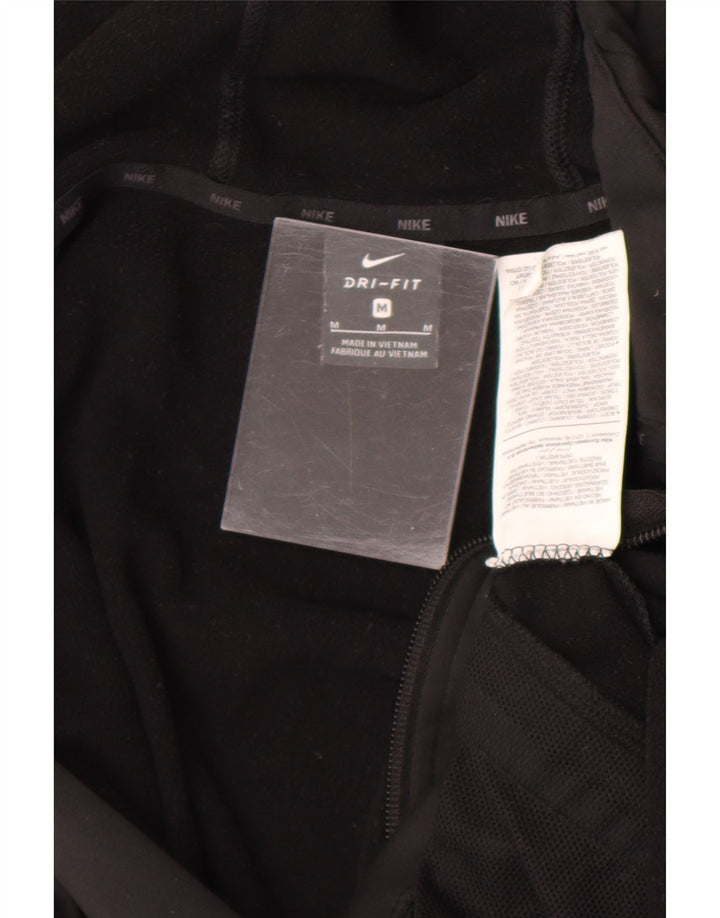 Felpa con cappuccio e zip Nike Dri Fit da uomo in poliestere nero medio