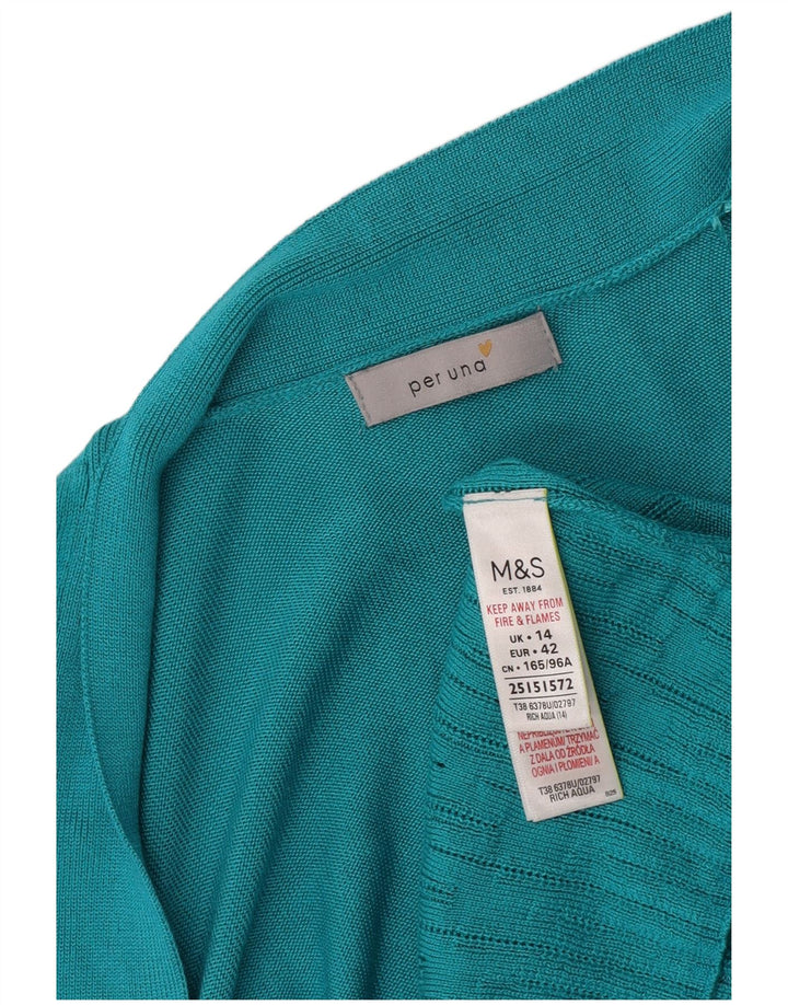 Maglione cardigan aperto Marks & Spencer da donna Per Una UK 14 grande turchese
