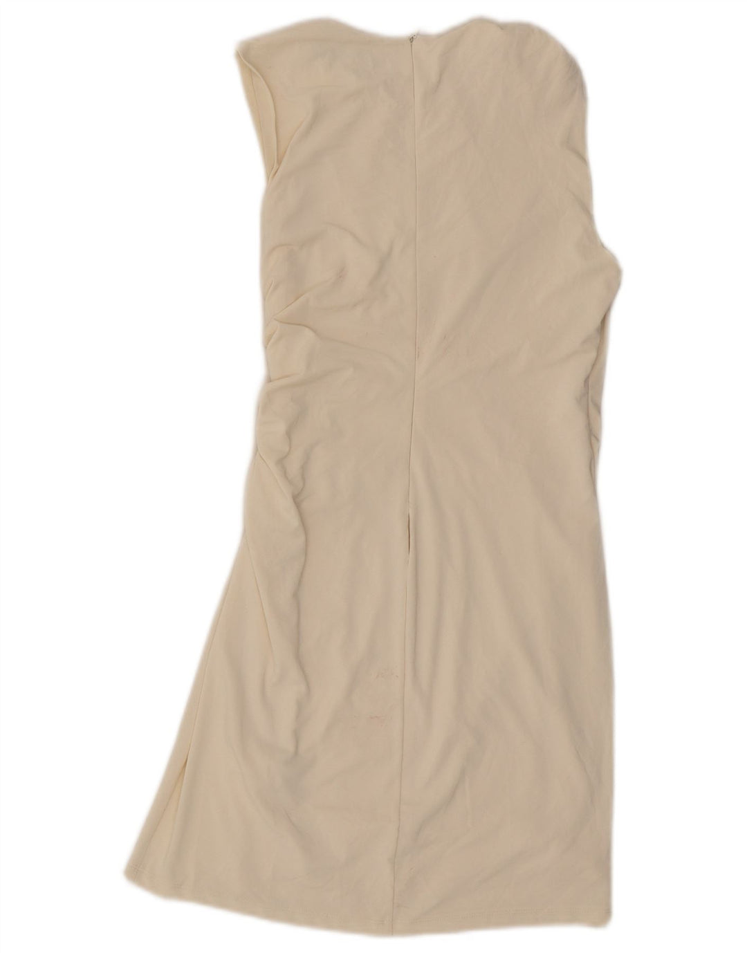 Abito tubino senza maniche da donna Zara UK 12 Poliestere bianco sporco medio