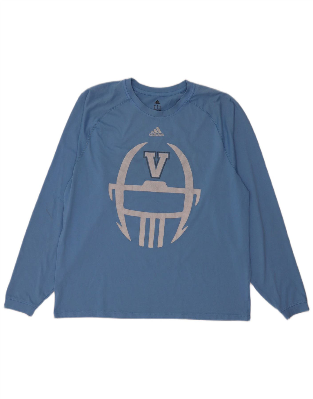 Adidas Villanova Graphic Top da uomo a manica lunga grande in poliestere blu