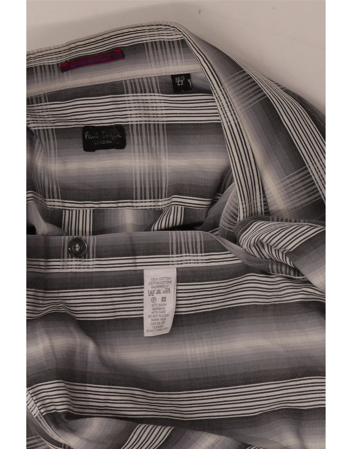 Camicia da uomo Paul Smith taglia 42 16 1/2 grande cotone a quadri grigio