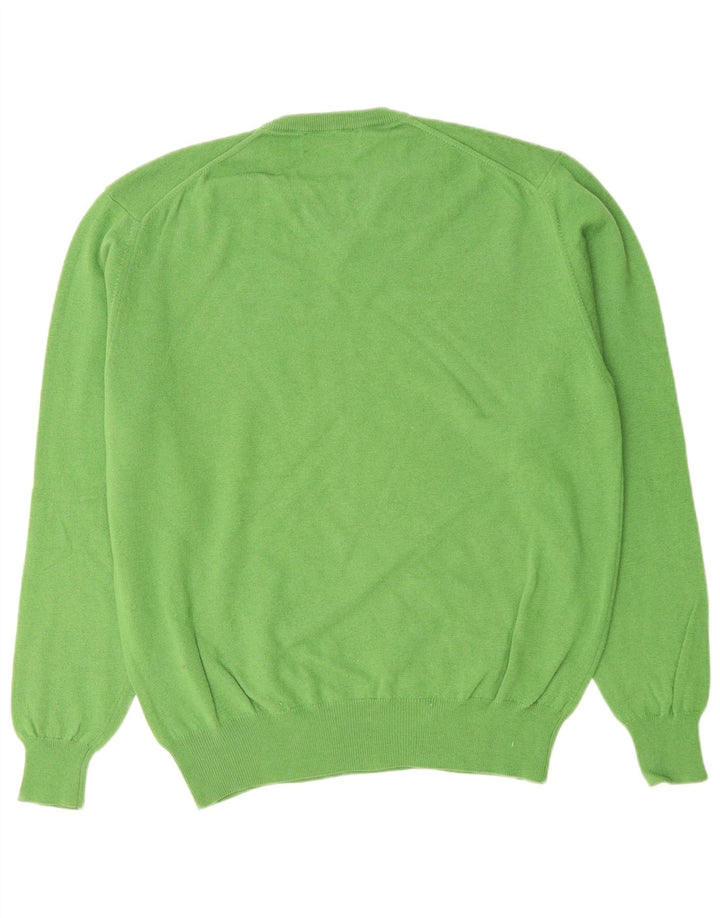 FRED PERRY Maglione da uomo con scollo a V in lana verde medio