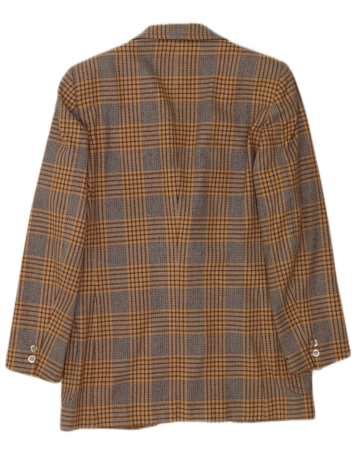 Giacca blazer vintage da uomo a 2 bottoni UK 36 piccolo pied de poule marrone