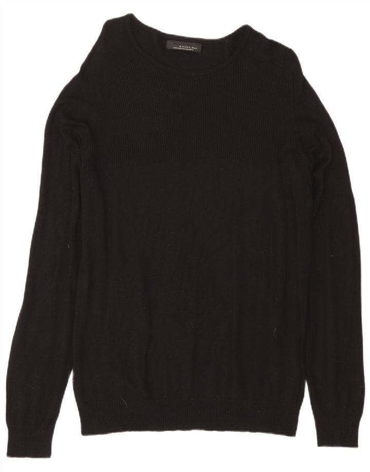 Maglione Zara da uomo con scollo a barca grande nero