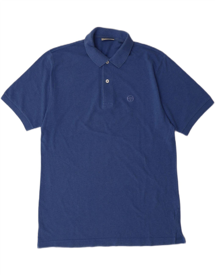 SERGIO TACCHINI Mens Polo Shirt IT 50 Medium Blue Cotton