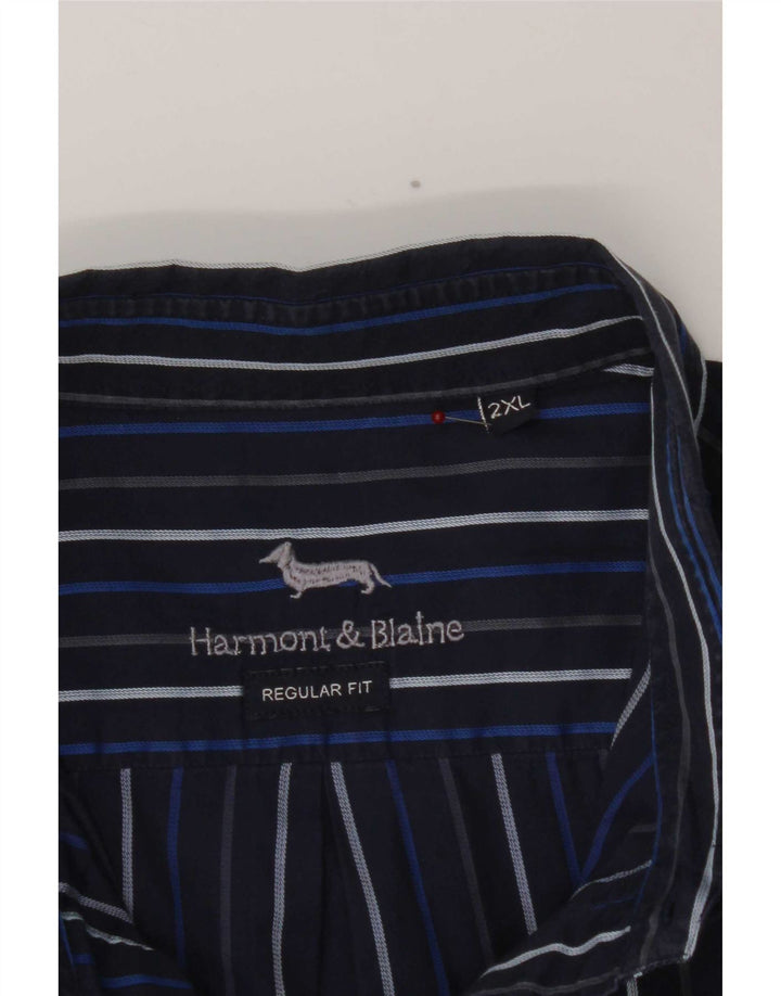 Camicia da uomo vestibilità regolare Harmont & Blaine 2XL gessato blu navy