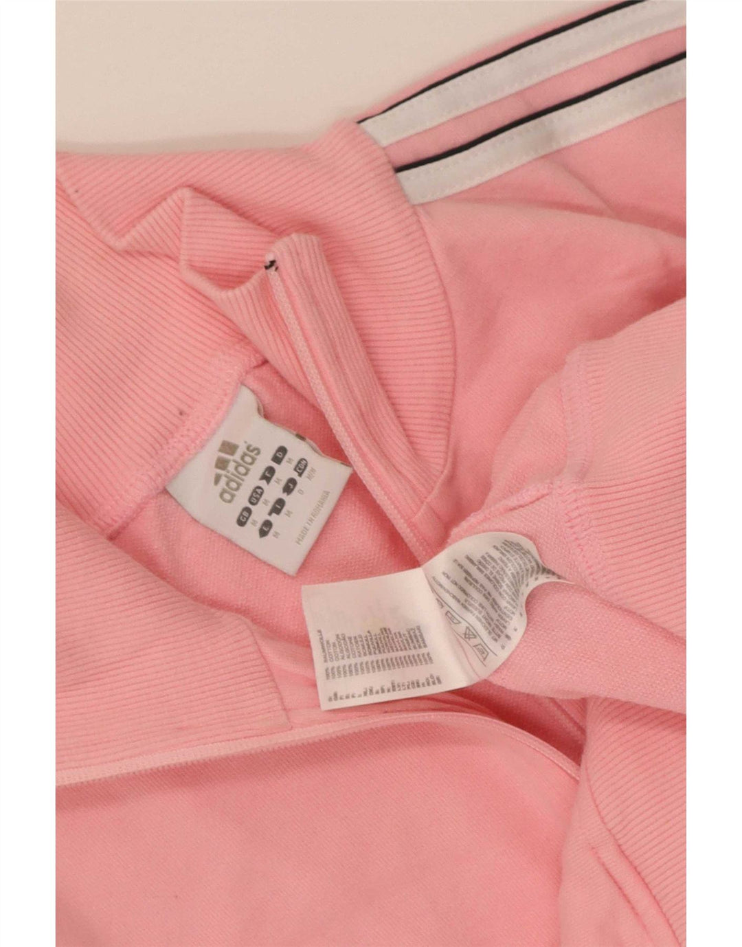 Giacca da ginnastica corta da donna Adidas UK 14 cotone rosa medio
