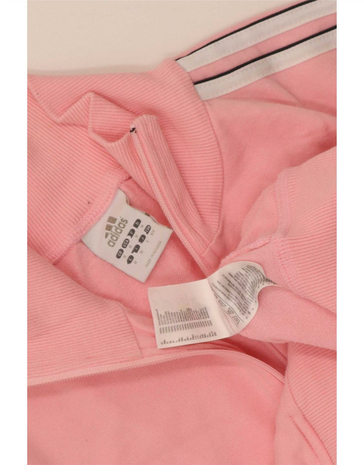Giacca da ginnastica corta da donna Adidas UK 14 cotone rosa medio