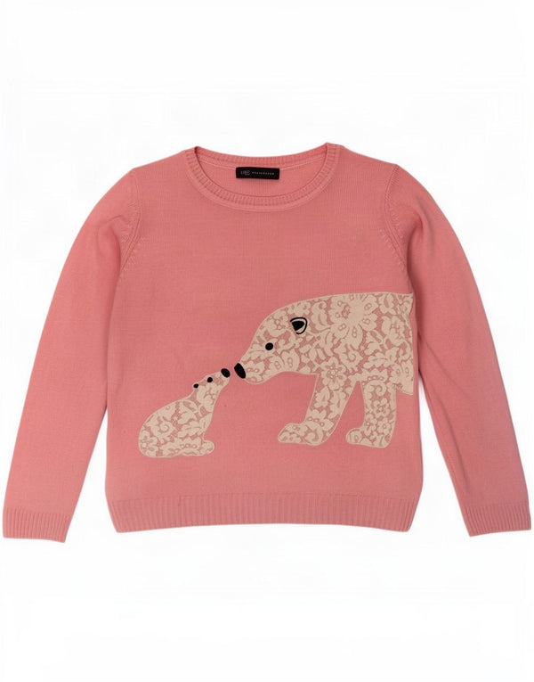 Maglione da donna con scollo a barca con grafica Marks & Spencer UK 16 grande rosa