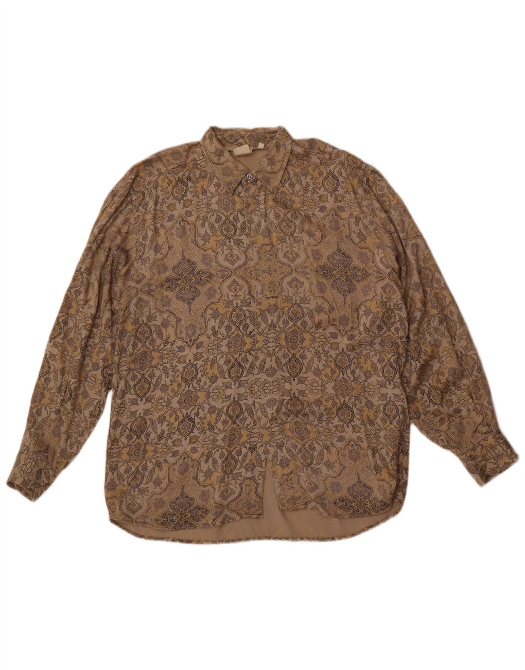SONO. & Company Camicia Uomo Large Marrone Paisley Viscosa