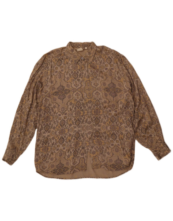 SONO. & Company Camicia Uomo Large Marrone Paisley Viscosa