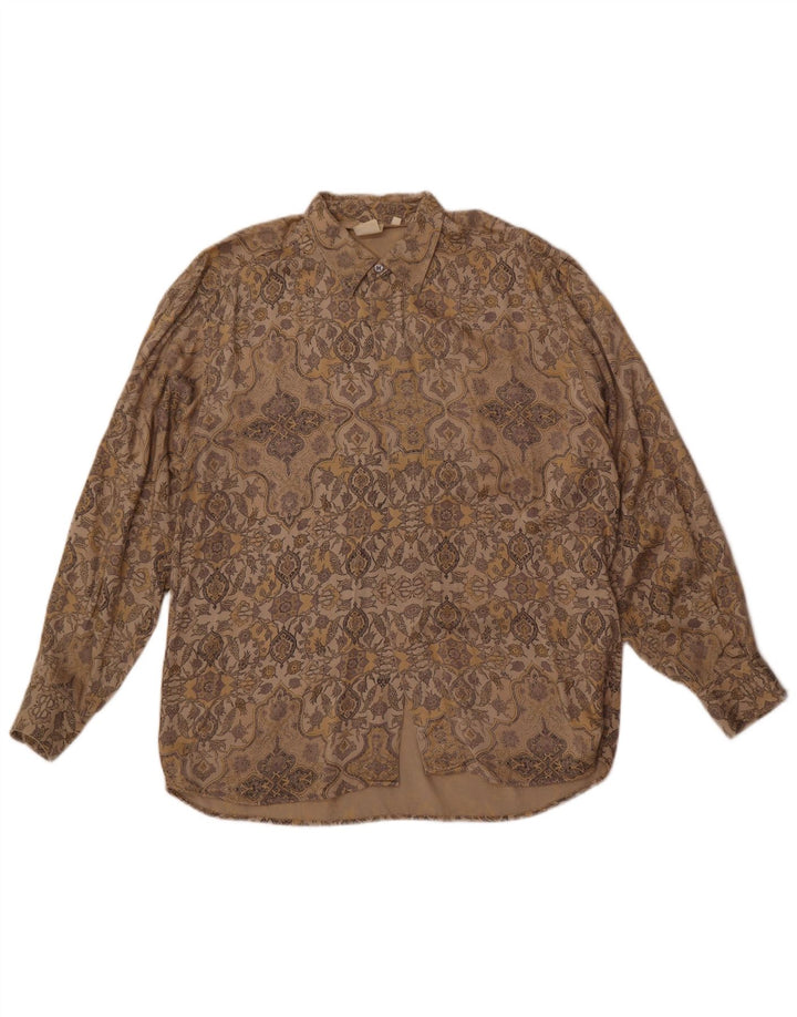 SONO. & Company Camicia Uomo Large Marrone Paisley Viscosa