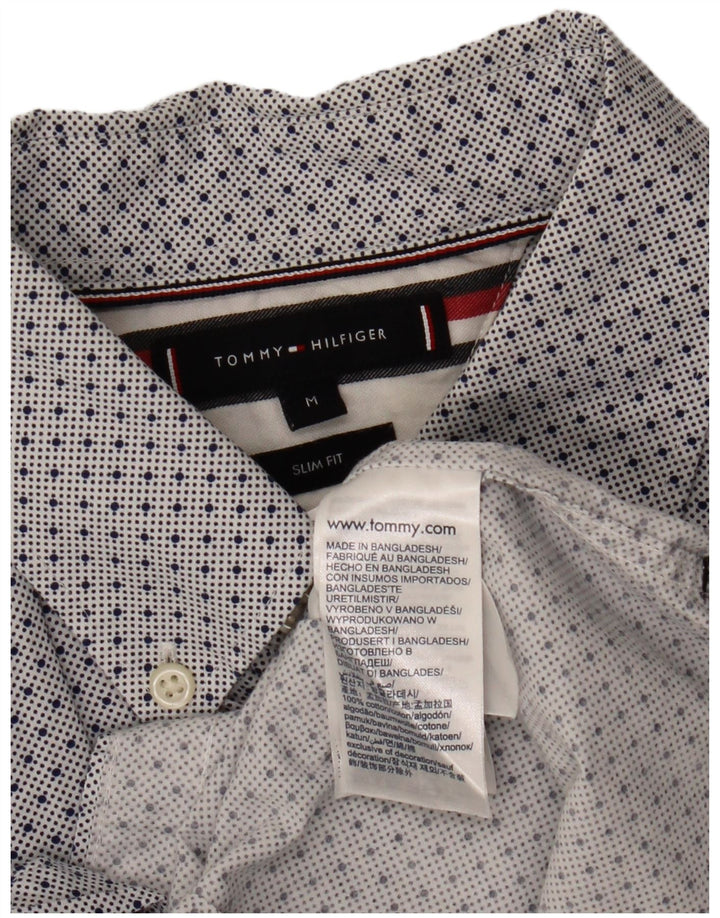 TOMMY HILFIGER Camicia slim fit da uomo in cotone maculato bianco medio