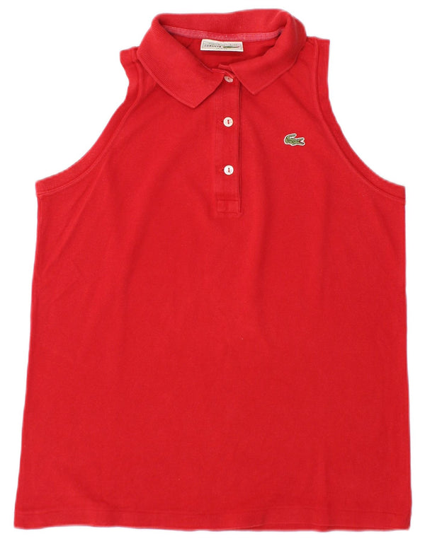 Polo senza maniche da donna Lacoste taglia 42 grande cotone rosso