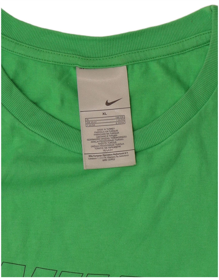 T-shirt grafica da uomo Nike Top UK 45/47 grande cotone verde