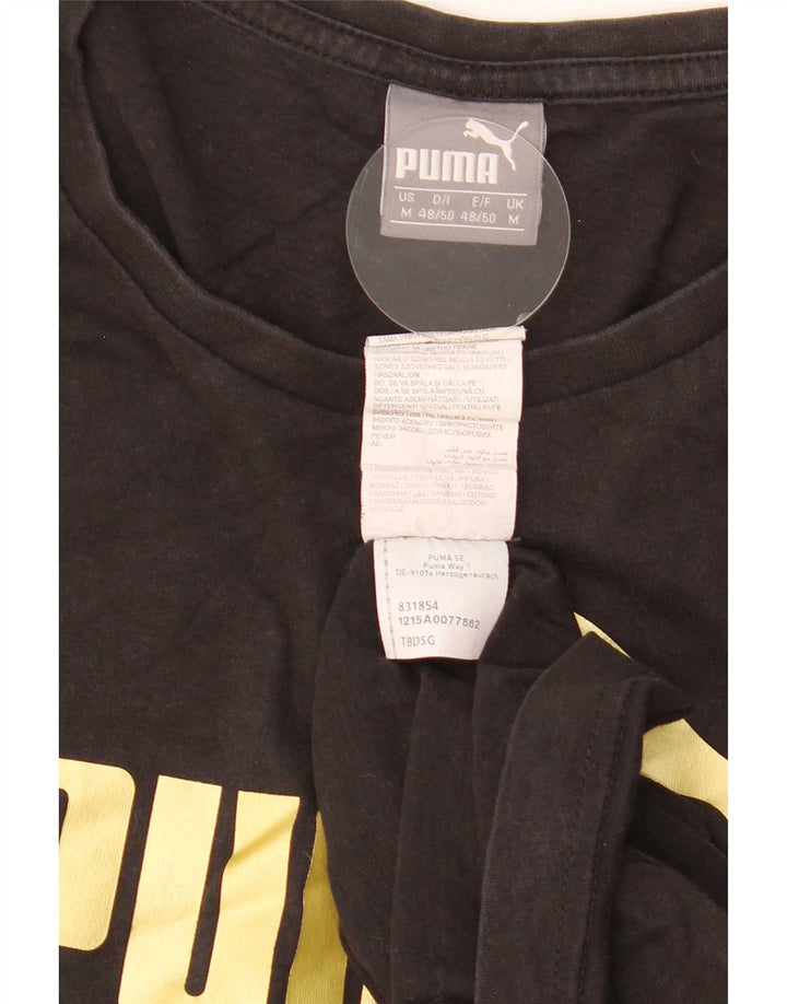 T-shirt grafica da uomo Puma Top in cotone nero medio