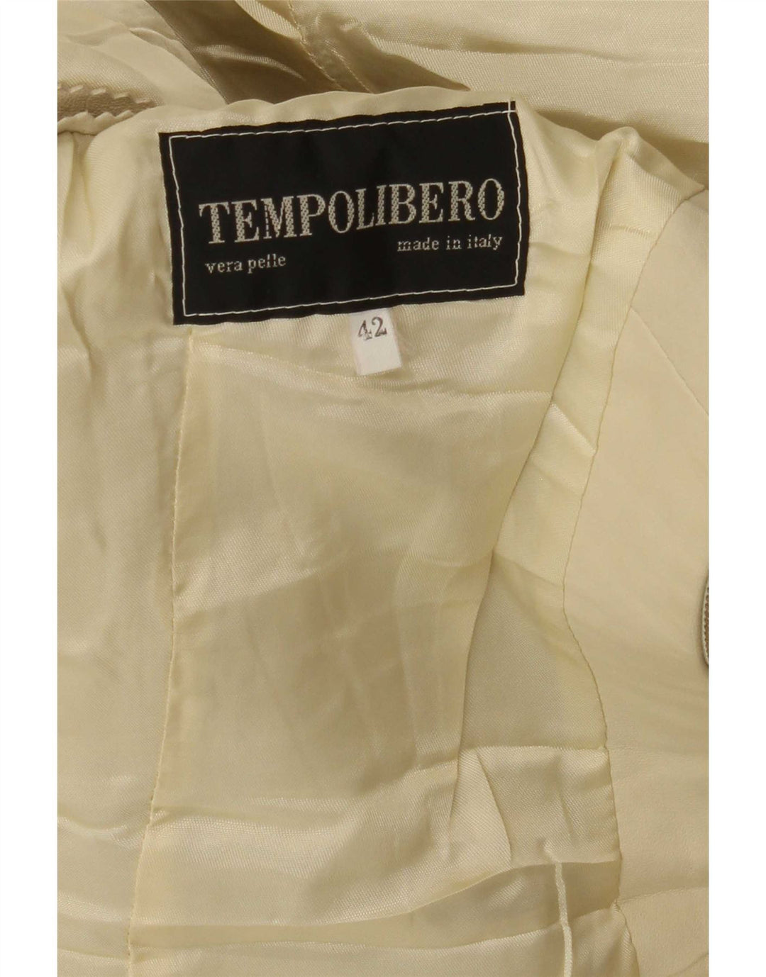 Giacca in pelle da donna vintage IT 42 in pelle beige media