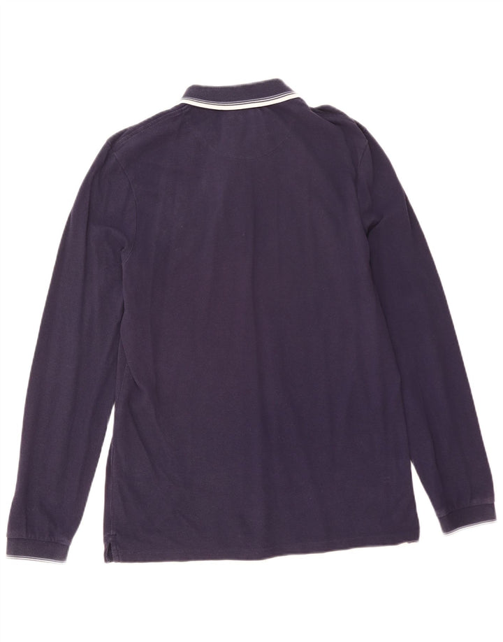Polo da uomo a manica lunga Lyle & Scott in cotone blu navy medio