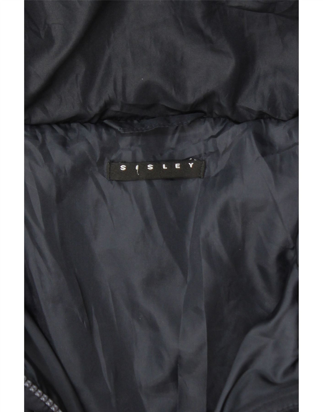 SISLEY Womens Padded Coat UK 12 Medium Navy Blue