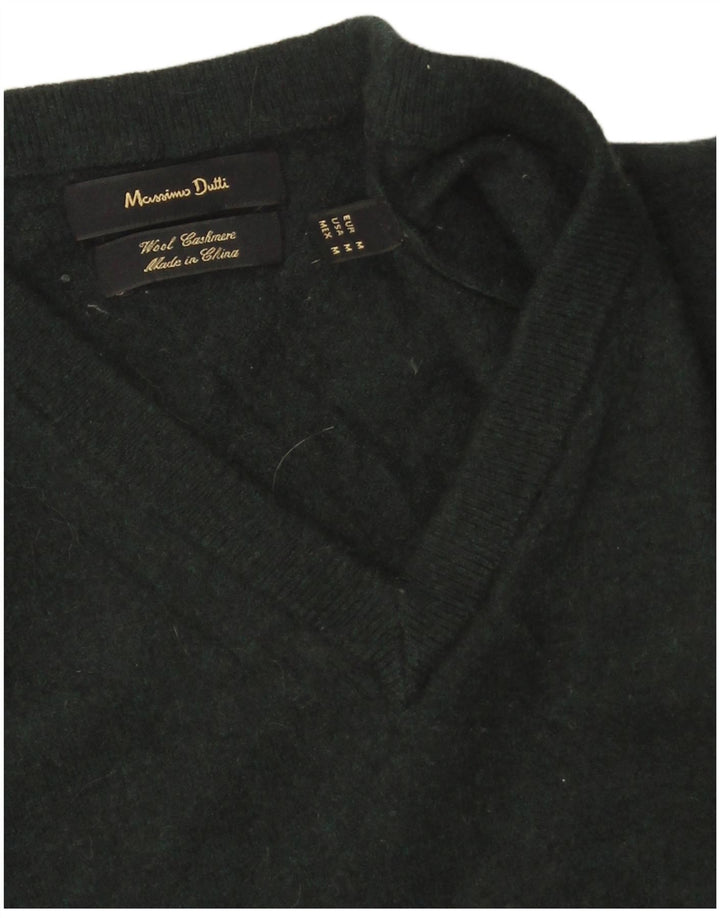Massimo Dutti Maglione da donna con scollo a V UK 14 Lana verde medio