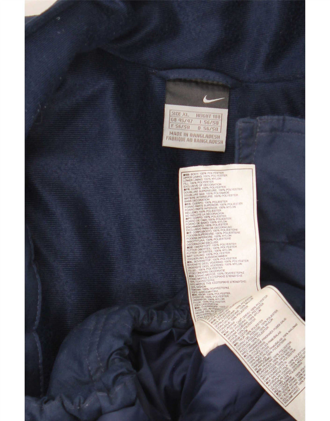 Giacca a vento da uomo Nike UK 45/47 XL blu navy poliestere